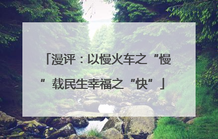 漫评：以慢火车之“慢”载民生幸福之“快”
