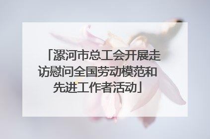 漯河市总工会开展走访慰问全国劳动模范和先进工作者活动