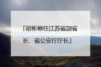 胡彬郴任江苏省副省长、省公安厅厅长