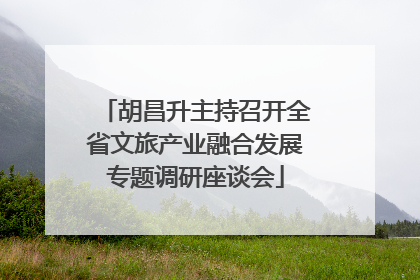 胡昌升主持召开全省文旅产业融合发展专题调研座谈会
