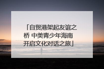 自贸港架起友谊之桥 中美青少年海南开启文化对话之旅