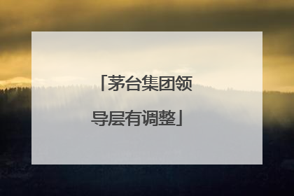 茅台集团领导层有调整