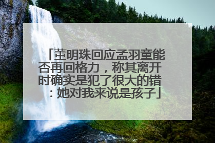 董明珠回应孟羽童能否再回格力，称其离开时确实是犯了很大的错：她对我来说是孩子
