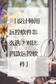 设计师用远控软件怎么选？对比四款远控软件