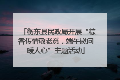 衡东县民政局开展“粽香传情敬老意，端午慰问暖人心”主题活动