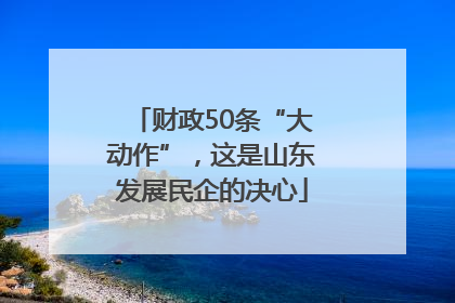 财政50条“大动作”，这是山东发展民企的决心