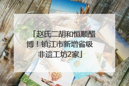 赵氏二胡和恒顺醋博！镇江市新增省级非遗工坊2家