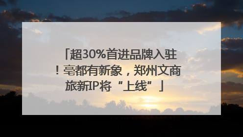 超30%首进品牌入驻！亳都有新象，郑州文商旅新IP将“上线”