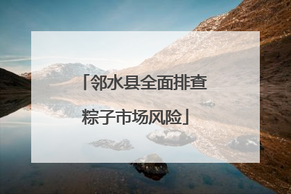 邻水县全面排查粽子市场风险