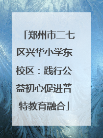 郑州市二七区兴华小学东校区：践行公益初心促进普特教育融合