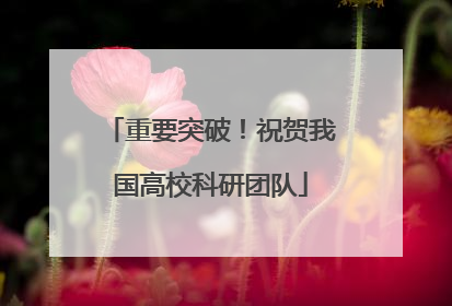 重要突破！祝贺我国高校科研团队