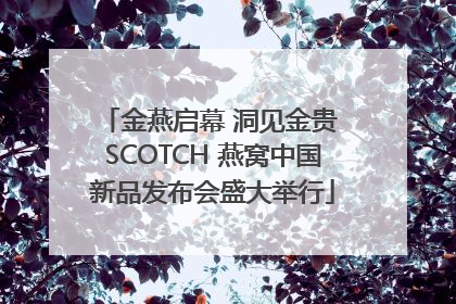 金燕启幕 洞见金贵 SCOTCH 燕窝中国新品发布会盛大举行