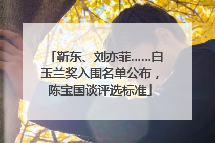 靳东、刘亦菲……白玉兰奖入围名单公布，陈宝国谈评选标准