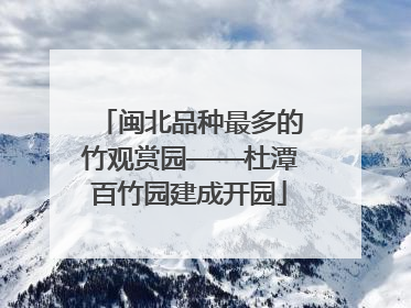 闽北品种最多的竹观赏园——杜潭百竹园建成开园