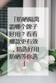 防晒隔离霜哪个牌子好用？看看哪款更有效，精选好用防晒等你选