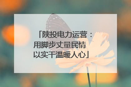 陕投电力运营：用脚步丈量民情 以实干温暖人心