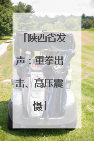 陕西省发声：重拳出击、高压震慑