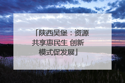 陕西吴堡：资源共享惠民生 创新模式促发展