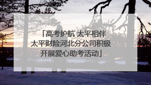 高考护航 太平相伴 太平财险河北分公司积极开展爱心助考活动