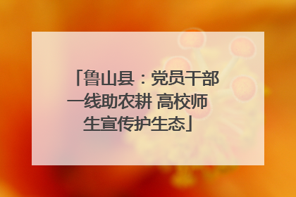 鲁山县：党员干部一线助农耕 高校师生宣传护生态