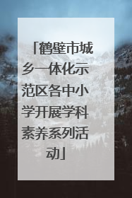 鹤壁市城乡一体化示范区各中小学开展学科素养系列活动