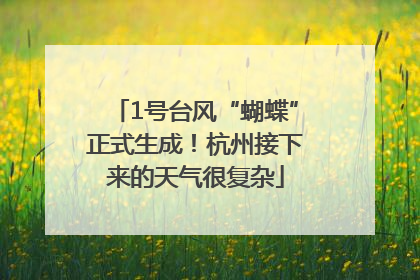 1号台风“蝴蝶”正式生成！杭州接下来的天气很复杂