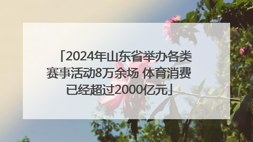 2024年山东省举办各类赛事活动8万余场 体育消费已经超过2000亿元