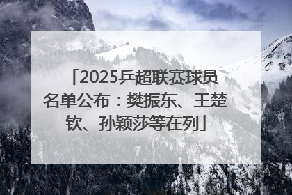 2025乒超联赛球员名单公布：樊振东、王楚钦、孙颖莎等在列