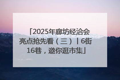 2025年廊坊经洽会亮点抢先看（三）丨6街16巷，邀你逛市集