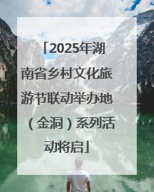 2025年湖南省乡村文化旅游节联动举办地（金洞）系列活动将启