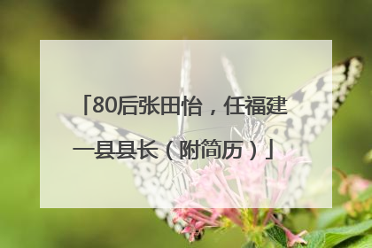 80后张田怡，任福建一县县长（附简历）