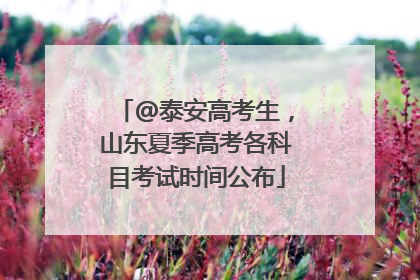 @泰安高考生，山东夏季高考各科目考试时间公布