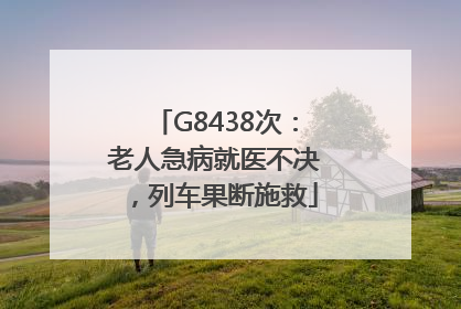G8438次：老人急病就医不决，列车果断施救
